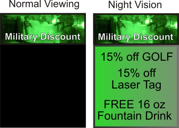 Military Discount Menu